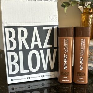 Brand new Brazillion Blowout Frizz Free shampoo & conditioner 12 oz. Each.